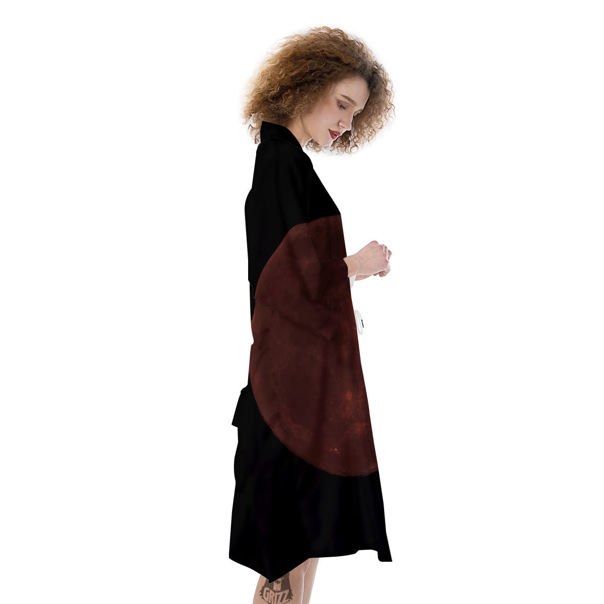 Lunar Cycle Eclipse Print Kimono-grizzshop