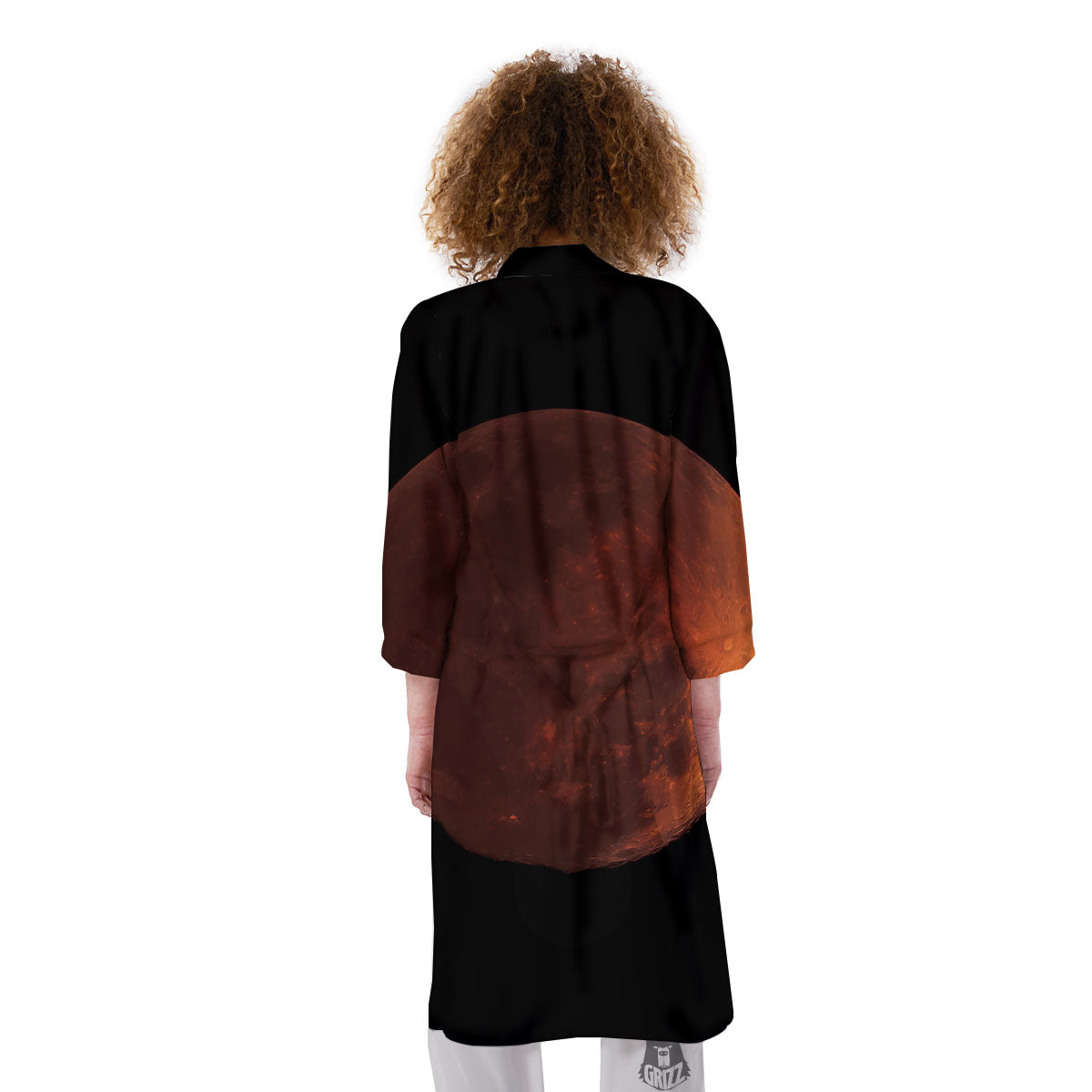 Lunar Cycle Eclipse Print Kimono-grizzshop