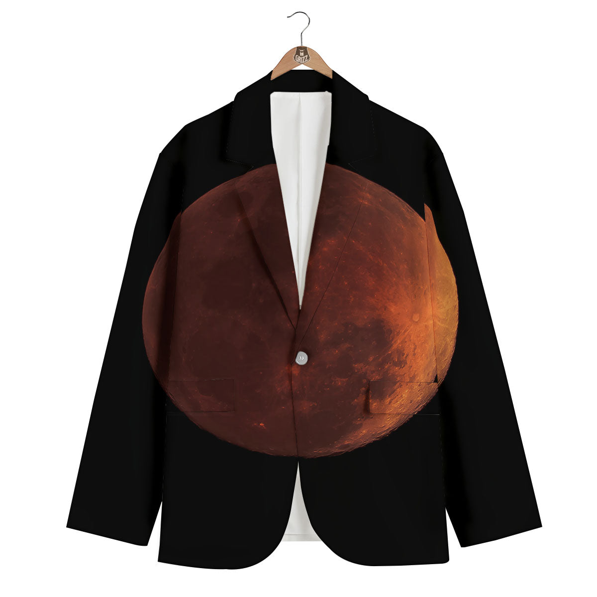 Lunar Cycle Eclipse Print Men's Blazer-grizzshop
