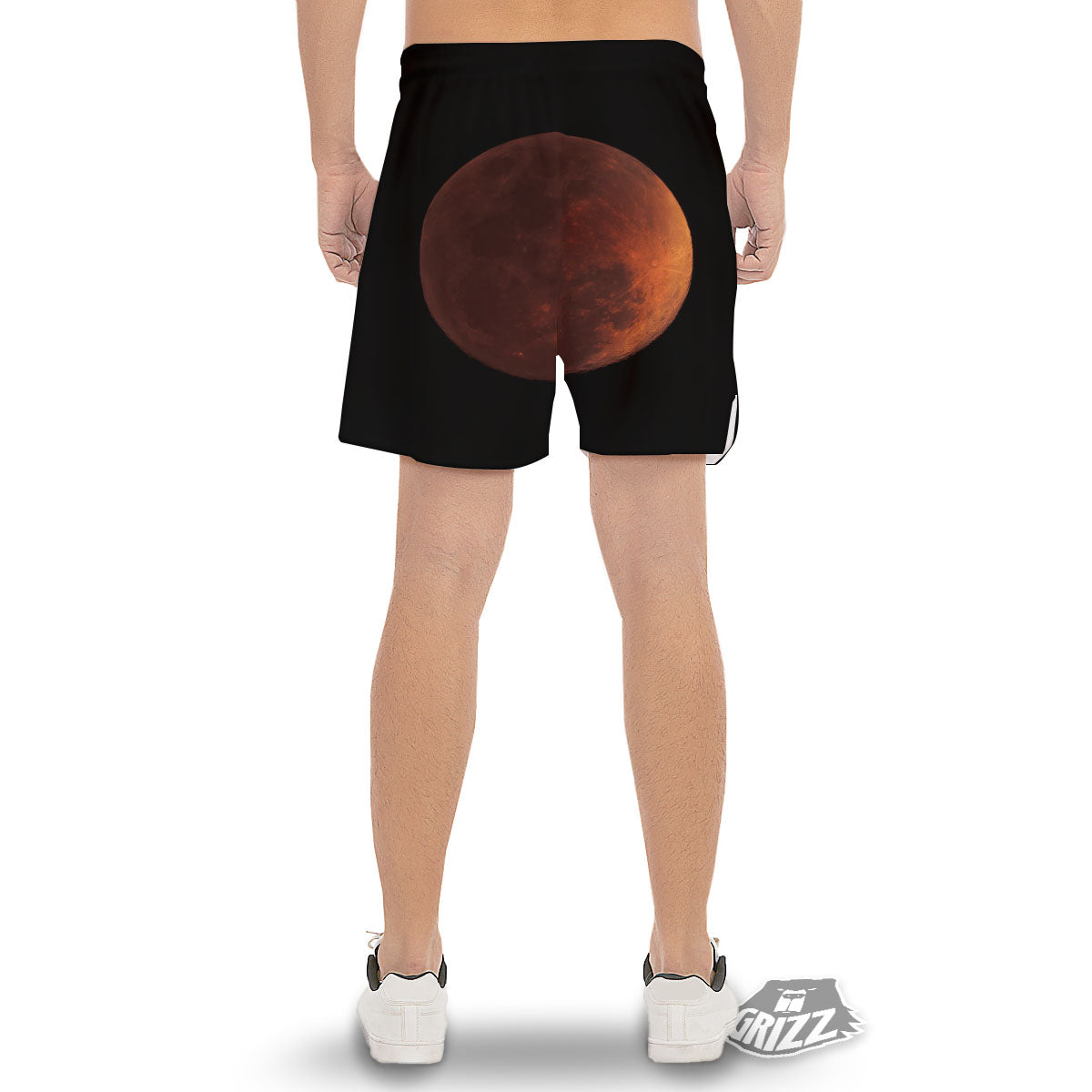 Lunar Cycle Eclipse Print Men's Gym Shorts-grizzshop