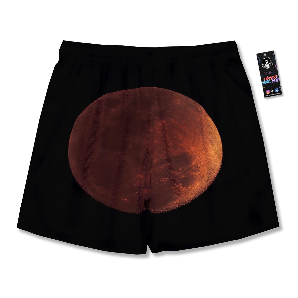 Lunar Cycle Eclipse Print Men's Running Shorts-grizzshop