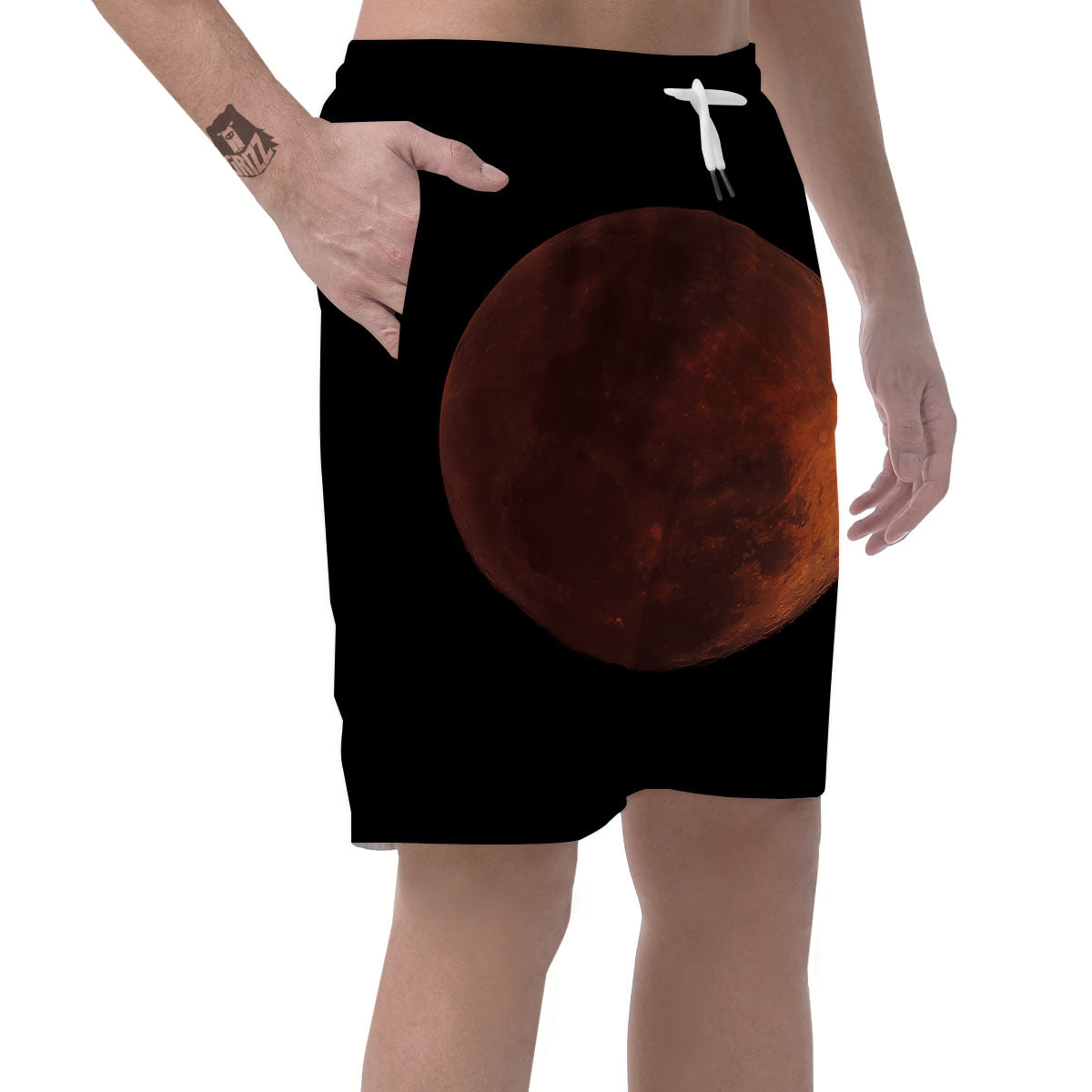 Lunar Cycle Eclipse Print Men's Shorts-grizzshop