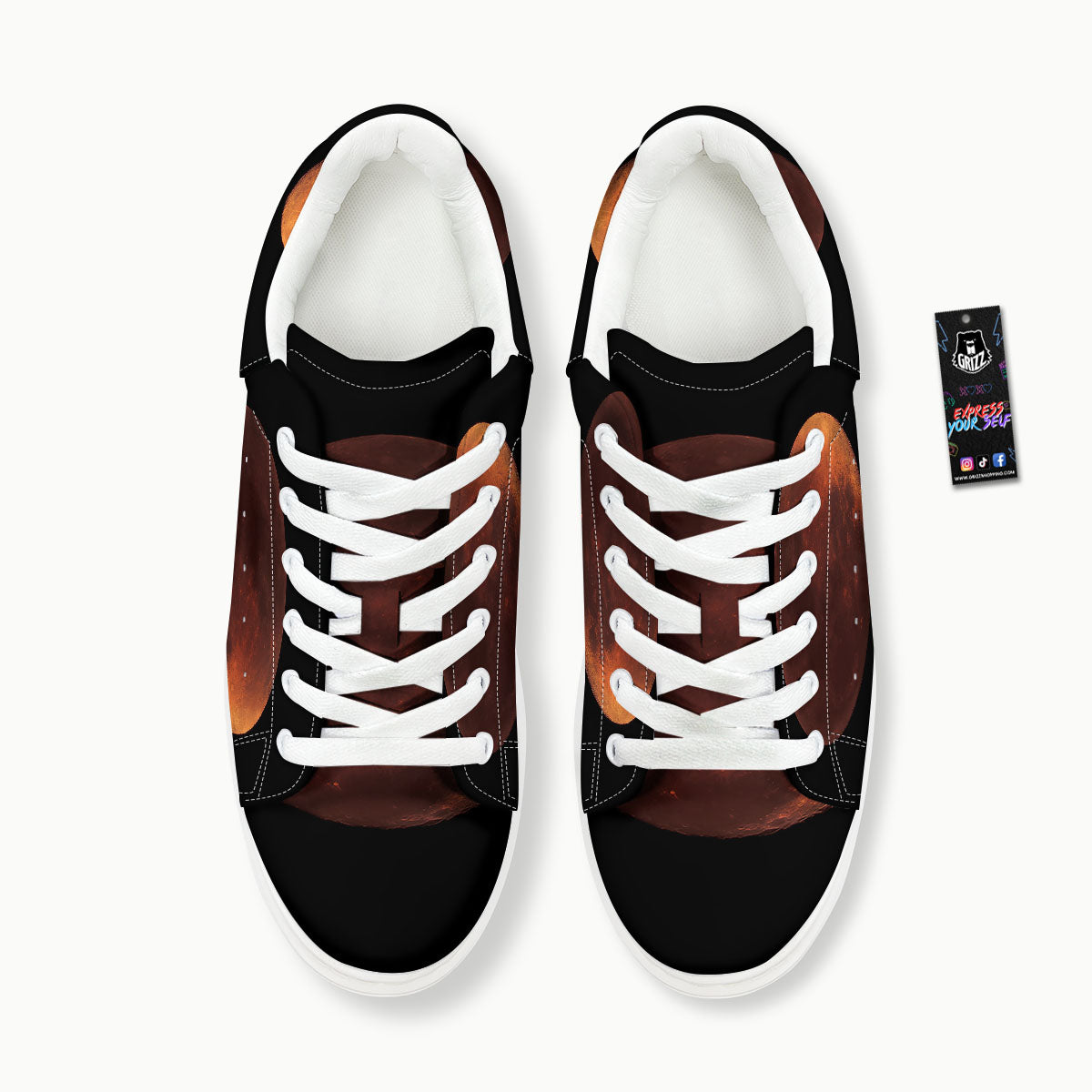 Lunar Cycle Eclipse Print Platform Shoes-grizzshop