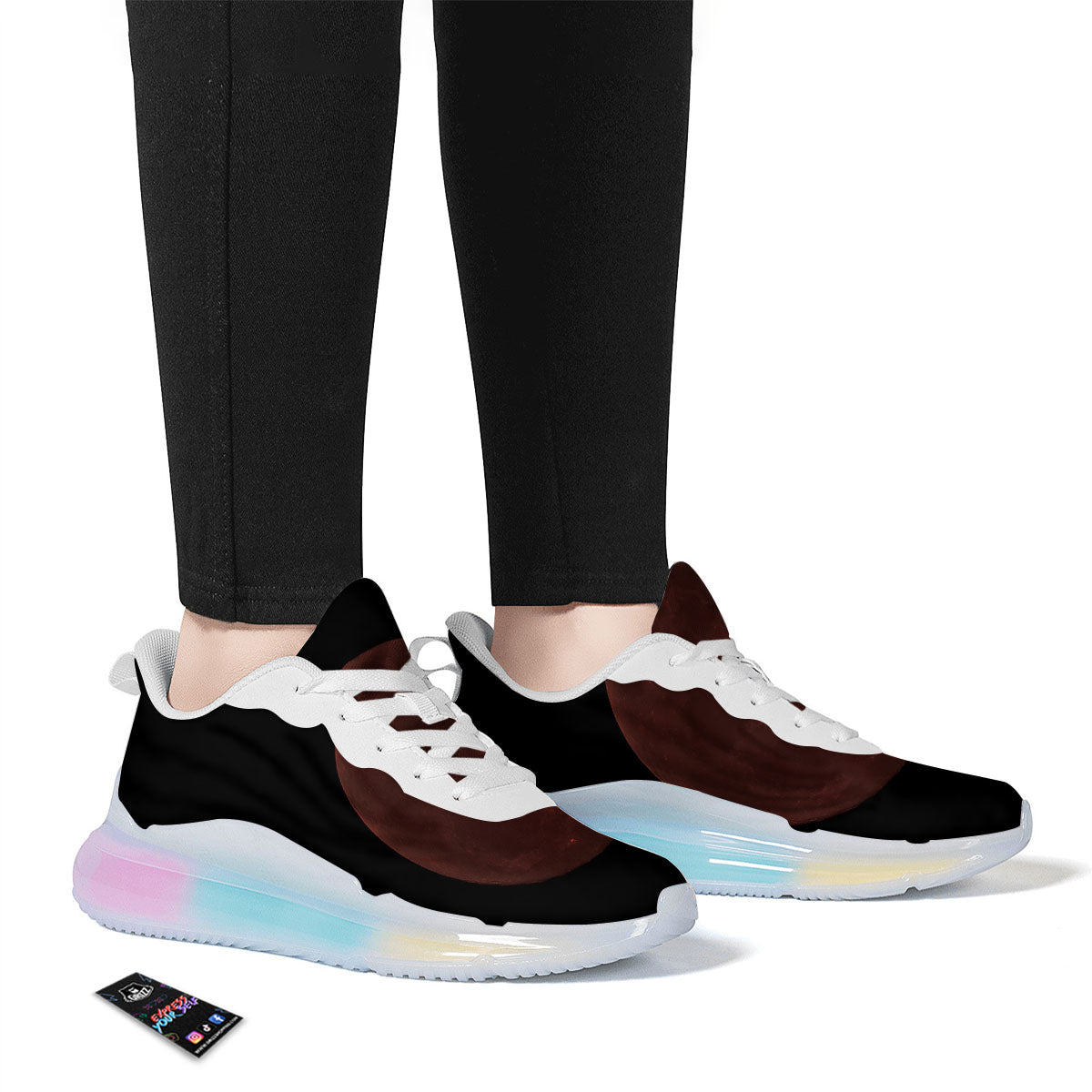 Lunar Cycle Eclipse Print Running Sneakers-grizzshop
