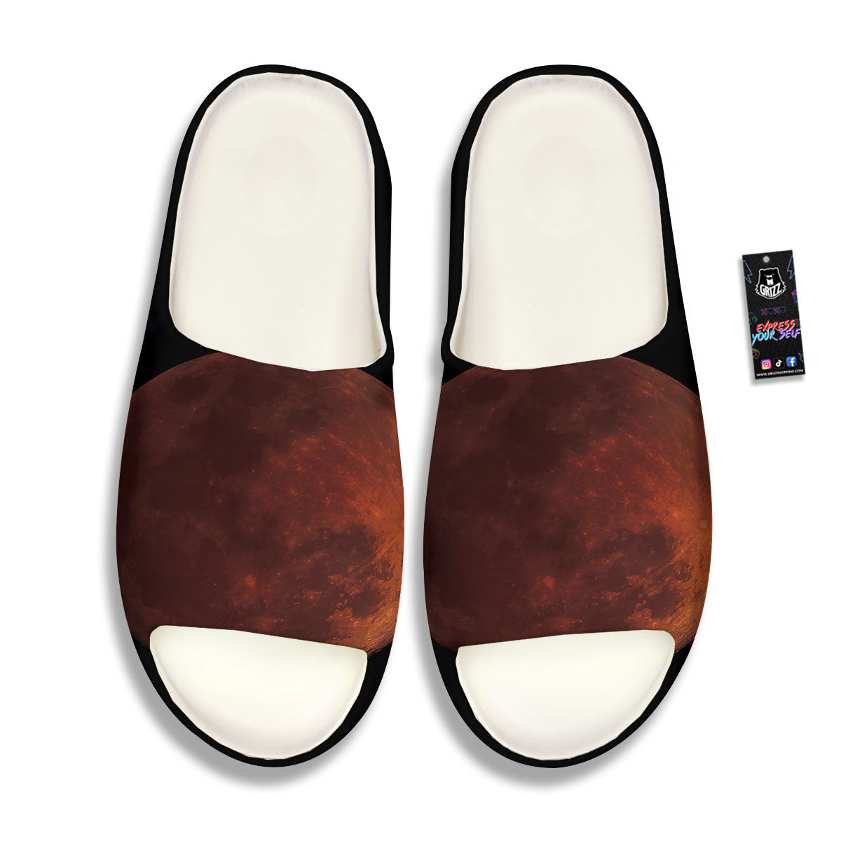 Lunar Cycle Eclipse Print Sandals-grizzshop