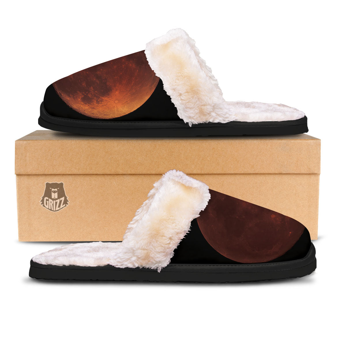 Lunar Cycle Eclipse Print Slippers-grizzshop