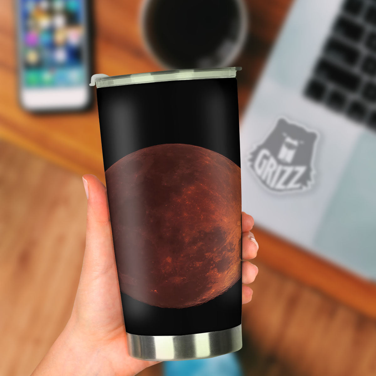 Lunar Cycle Eclipse Print Tumbler-grizzshop