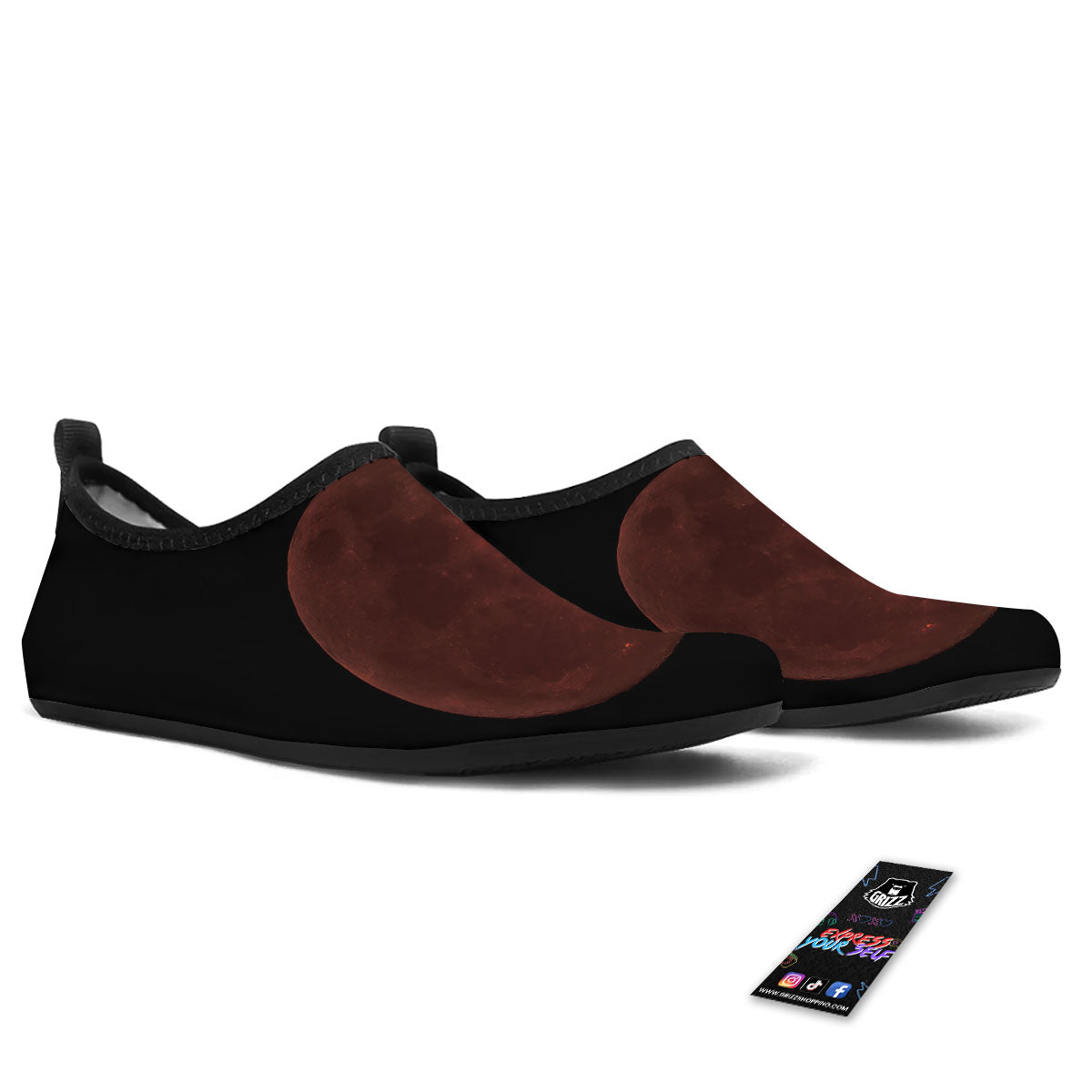 Lunar Cycle Eclipse Print Water Shoes-grizzshop