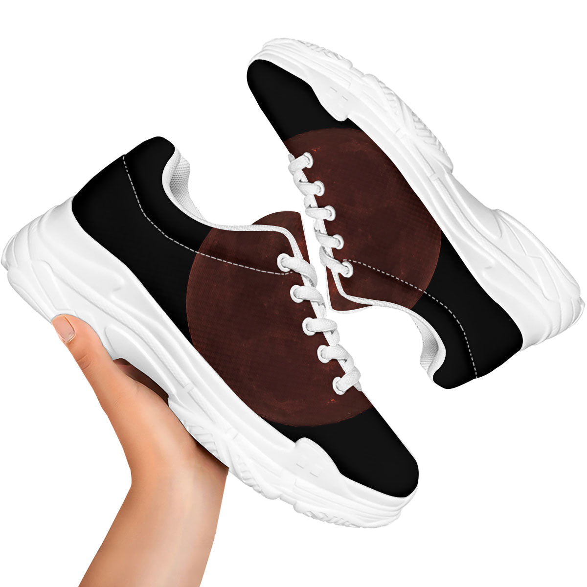 Lunar Cycle Eclipse Print White Chunky Shoes-grizzshop