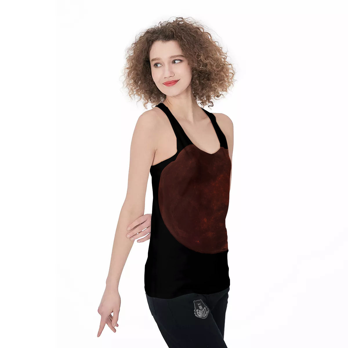 Lunar Cycle Eclipse Print Women's Racerback Tank Top-grizzshop
