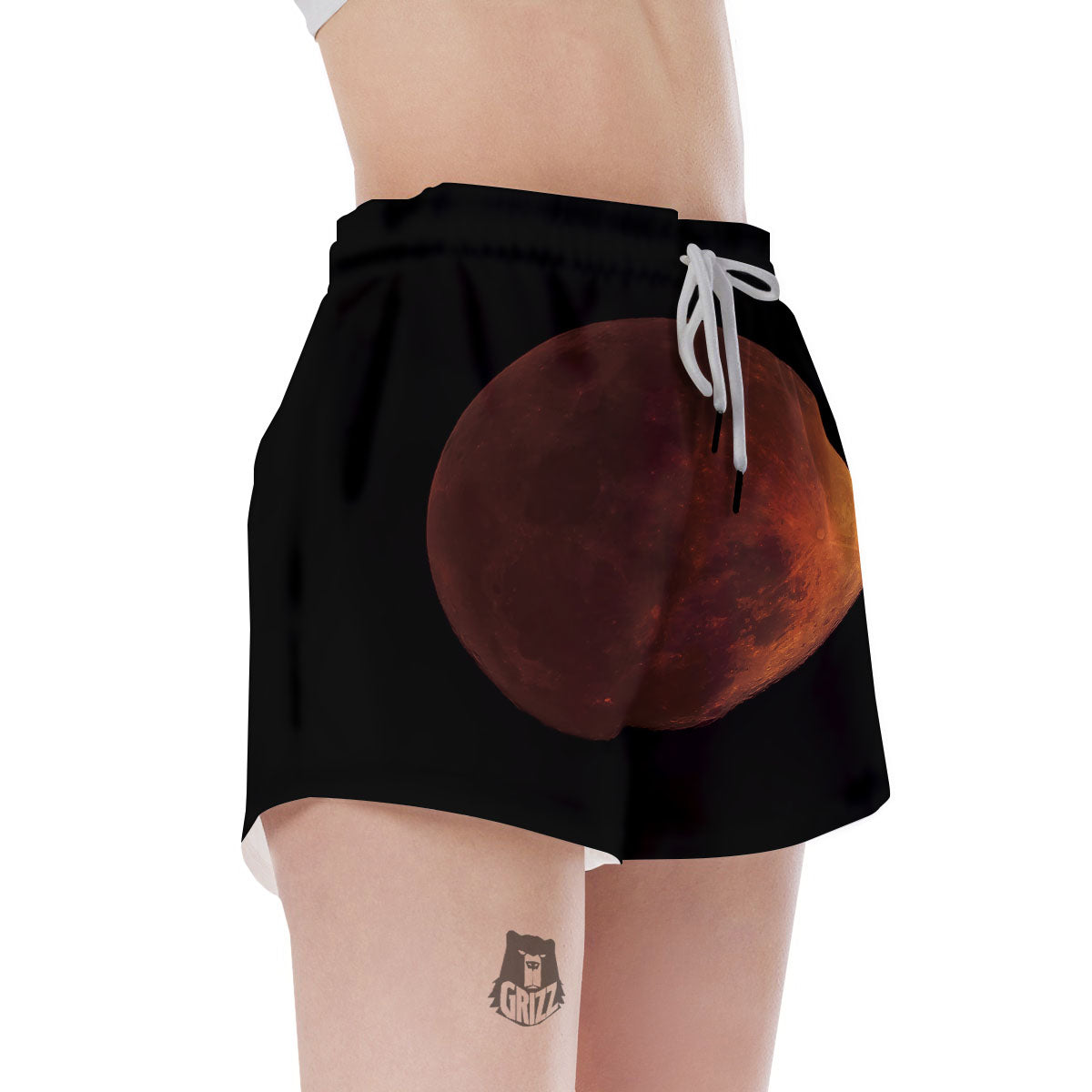 Lunar Cycle Eclipse Print Women's Shorts-grizzshop