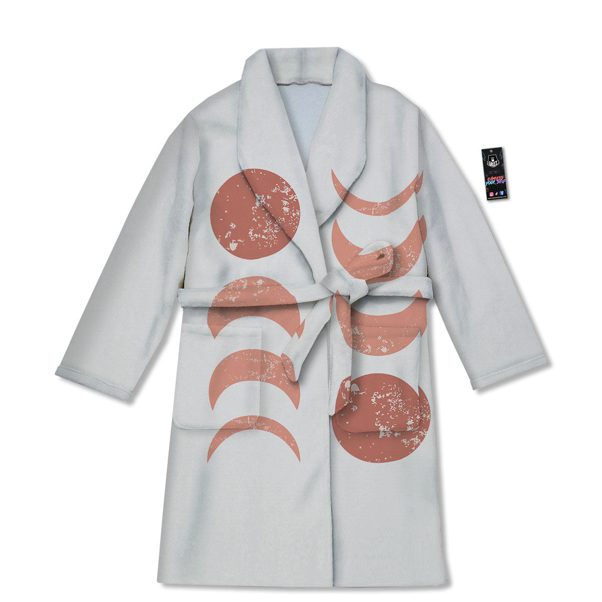 Lunar Cycle Phase Print Bathrobe-grizzshop
