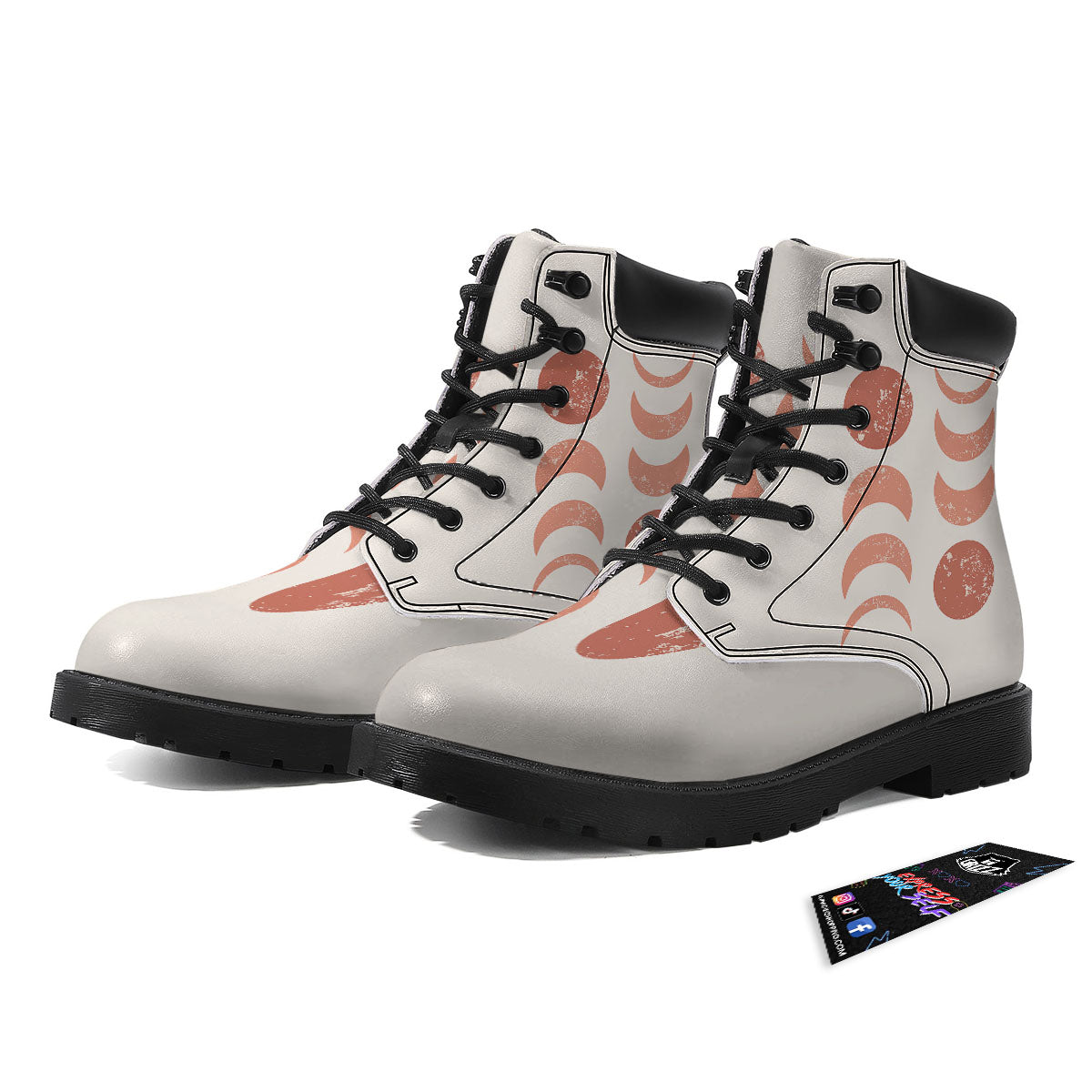 Lunar Cycle Phase Print Boots-grizzshop