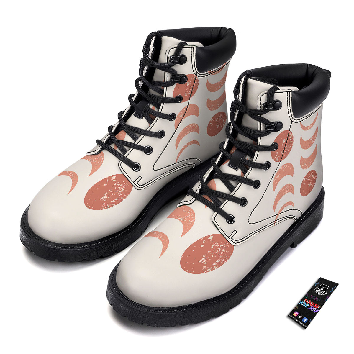 Lunar Cycle Phase Print Boots-grizzshop