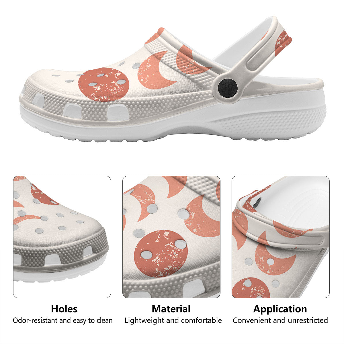 Lunar Cycle Phase Print Clog-grizzshop