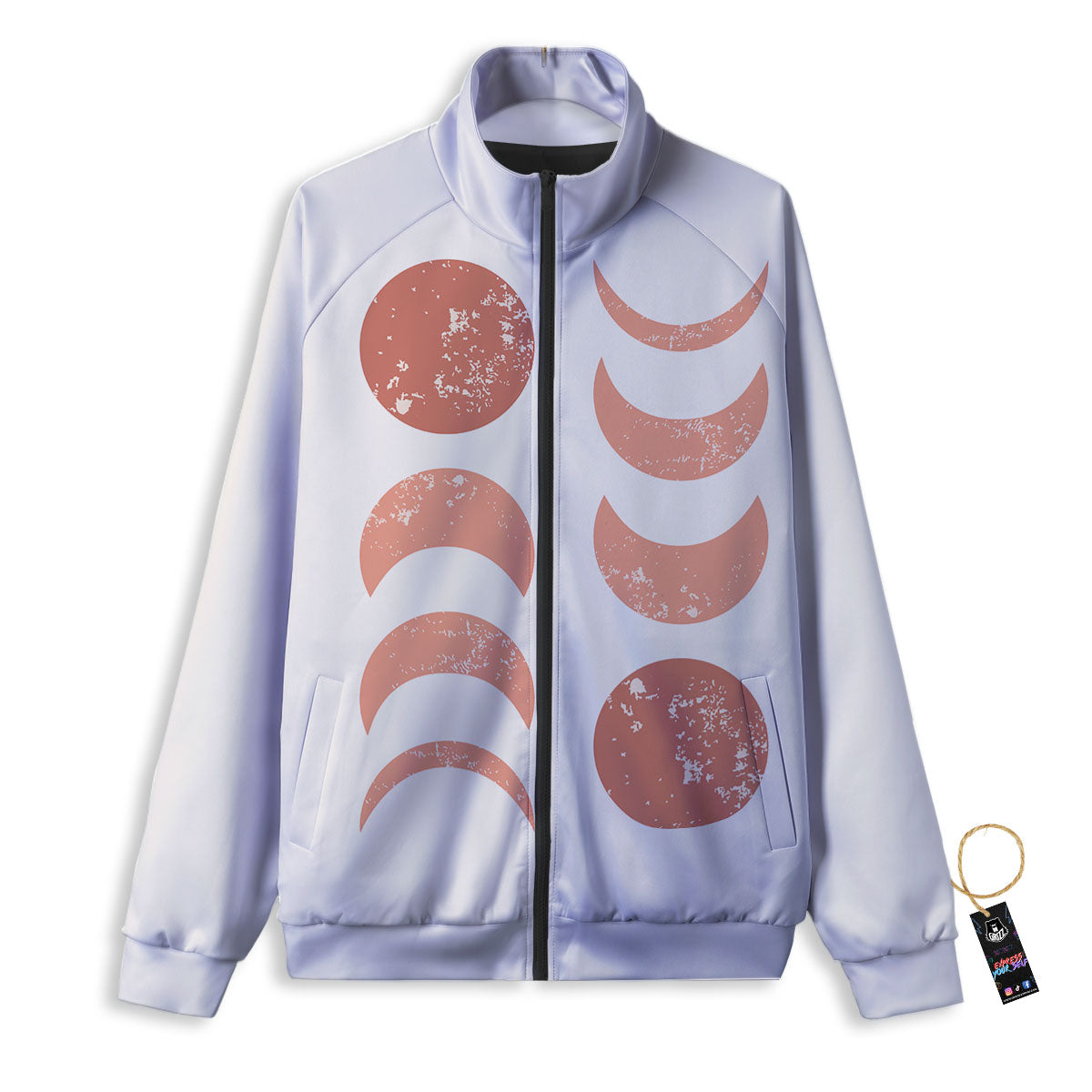 Lunar Cycle Phase Print Track Jacket-grizzshop