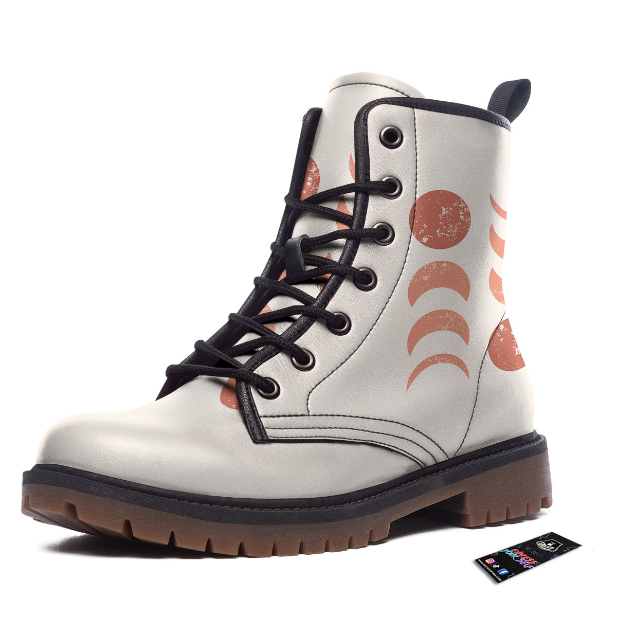 Lunar Cycle Phase Print Work Boots-grizzshop