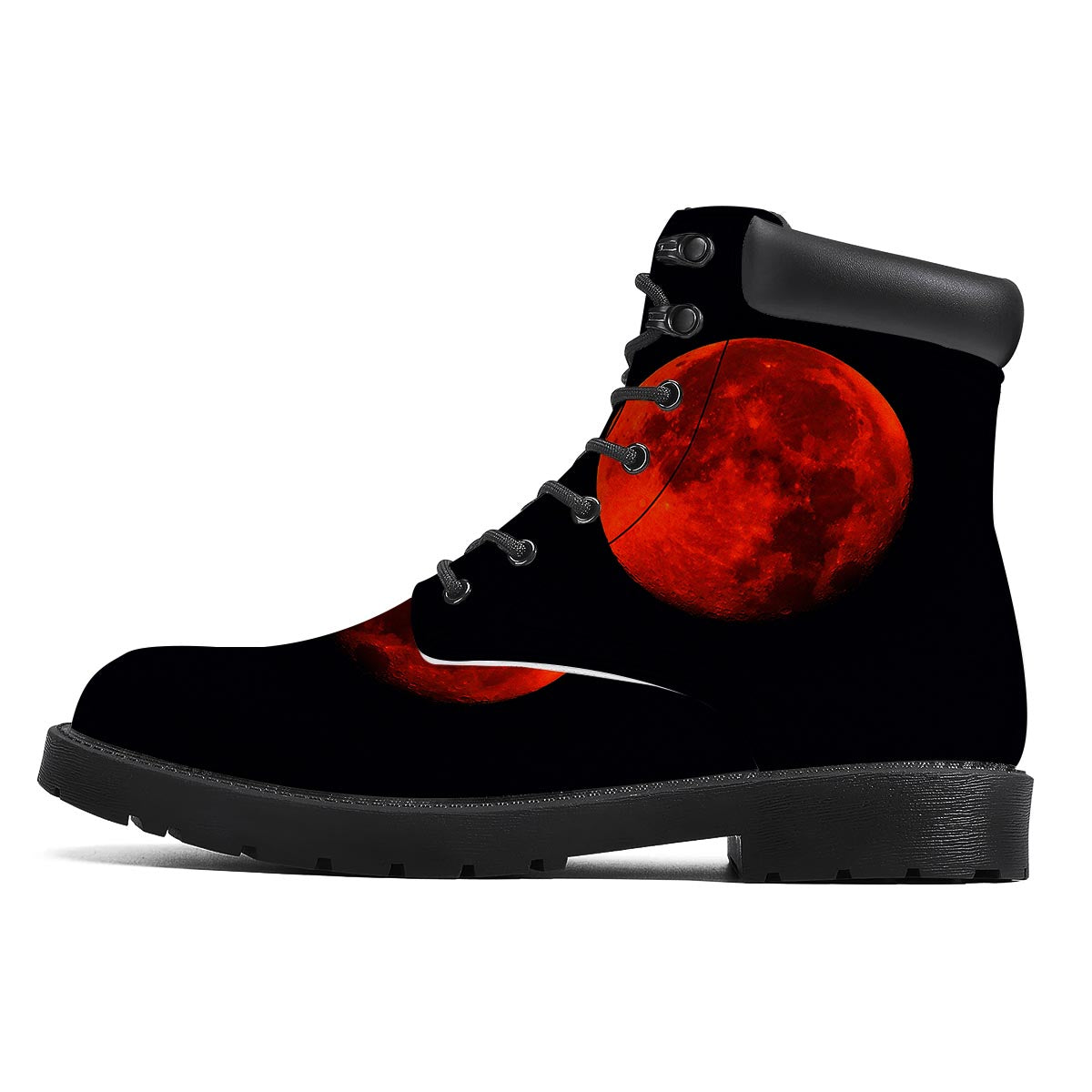 Lunar Eclipse Super Blood Moon Print Boots-grizzshop