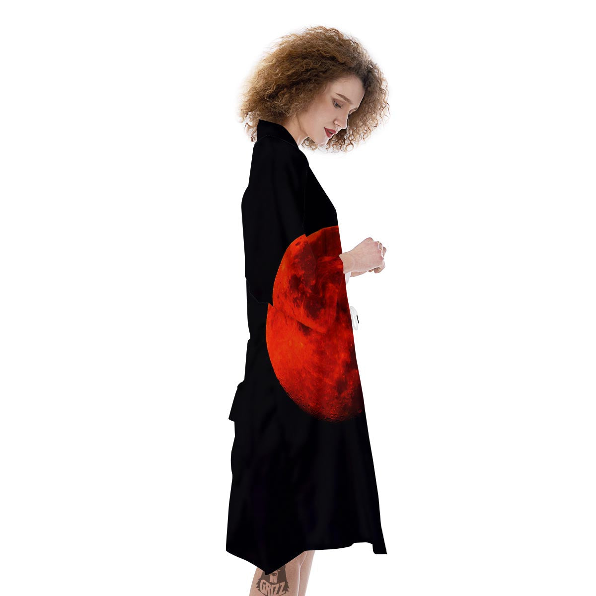 Lunar Eclipse Super Blood Moon Print Kimono-grizzshop