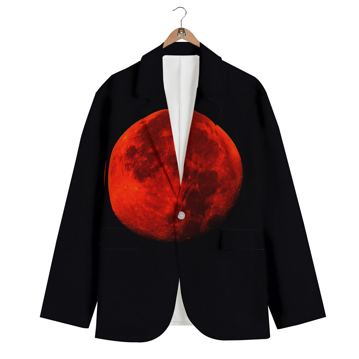 Lunar Eclipse Super Blood Moon Print Men's Blazer-grizzshop