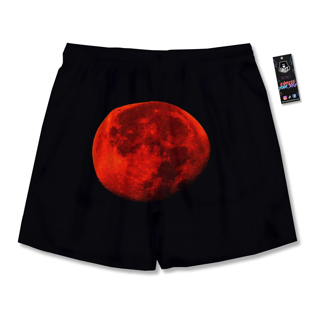 Lunar Eclipse Super Blood Moon Print Men's Running Shorts-grizzshop