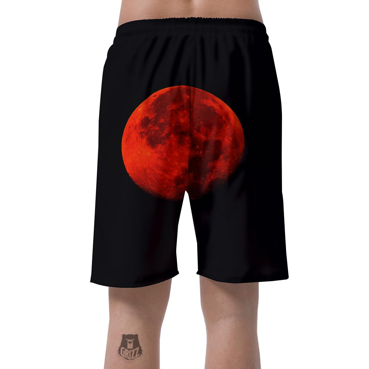 Lunar Eclipse Super Blood Moon Print Men's Shorts-grizzshop