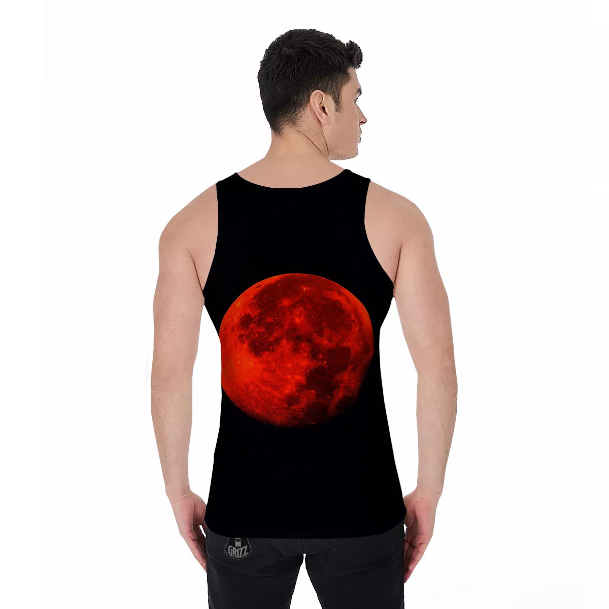 Lunar Eclipse Super Blood Moon Print Men's Tank Top-grizzshop