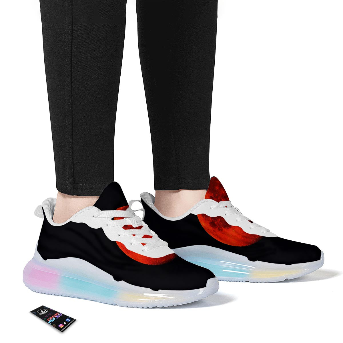 Lunar Eclipse Super Blood Moon Print Running Sneakers-grizzshop