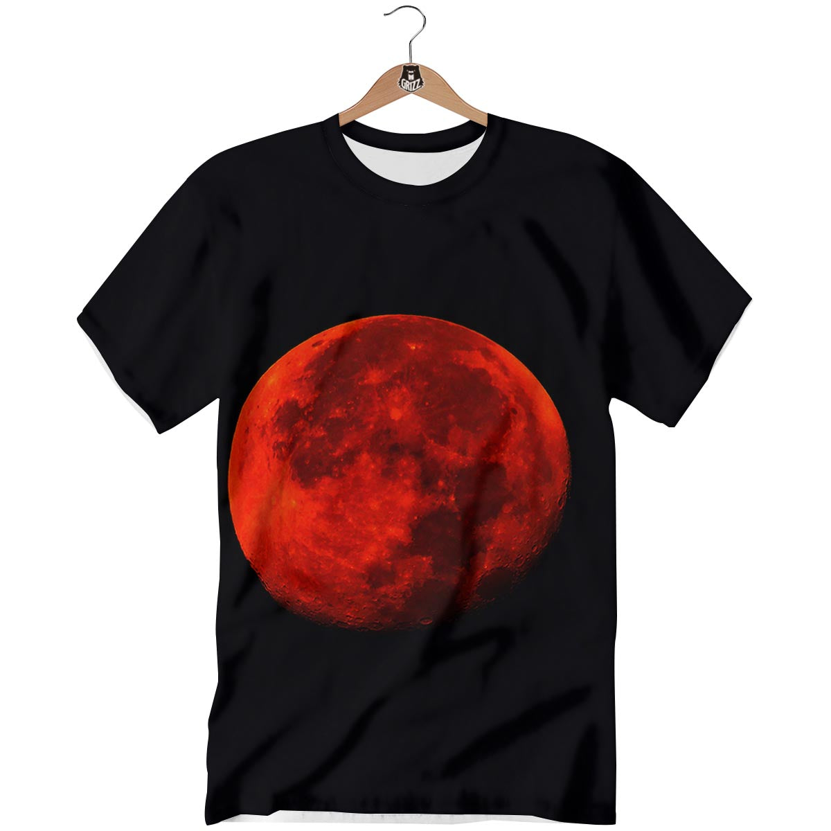 Lunar Eclipse Super Blood Moon Print T-Shirt-grizzshop