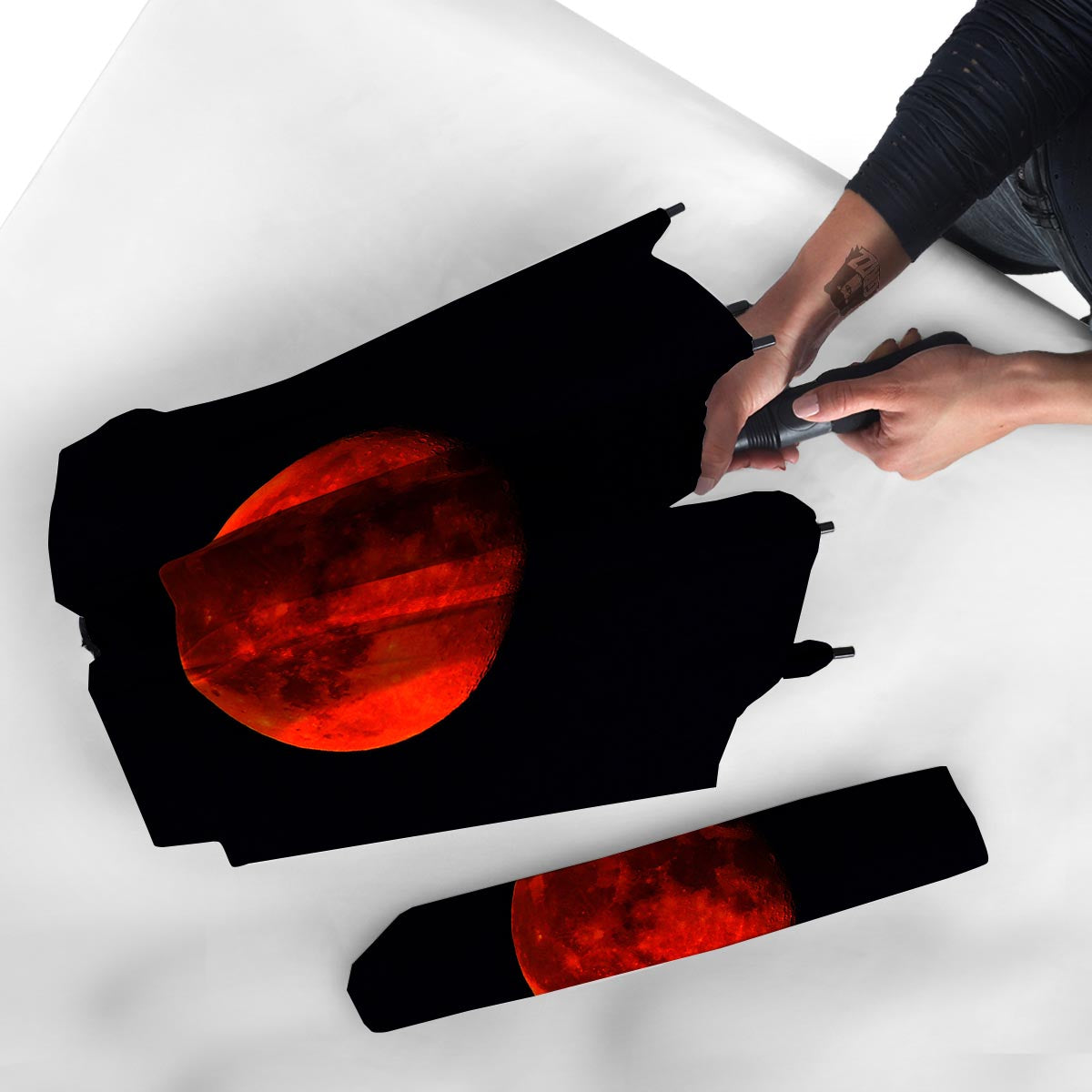 Lunar Eclipse Super Blood Moon Print Umbrella-grizzshop