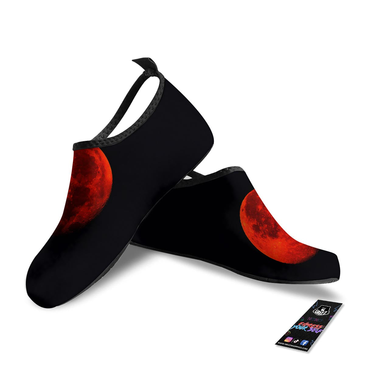 Lunar Eclipse Super Blood Moon Print Water Shoes-grizzshop