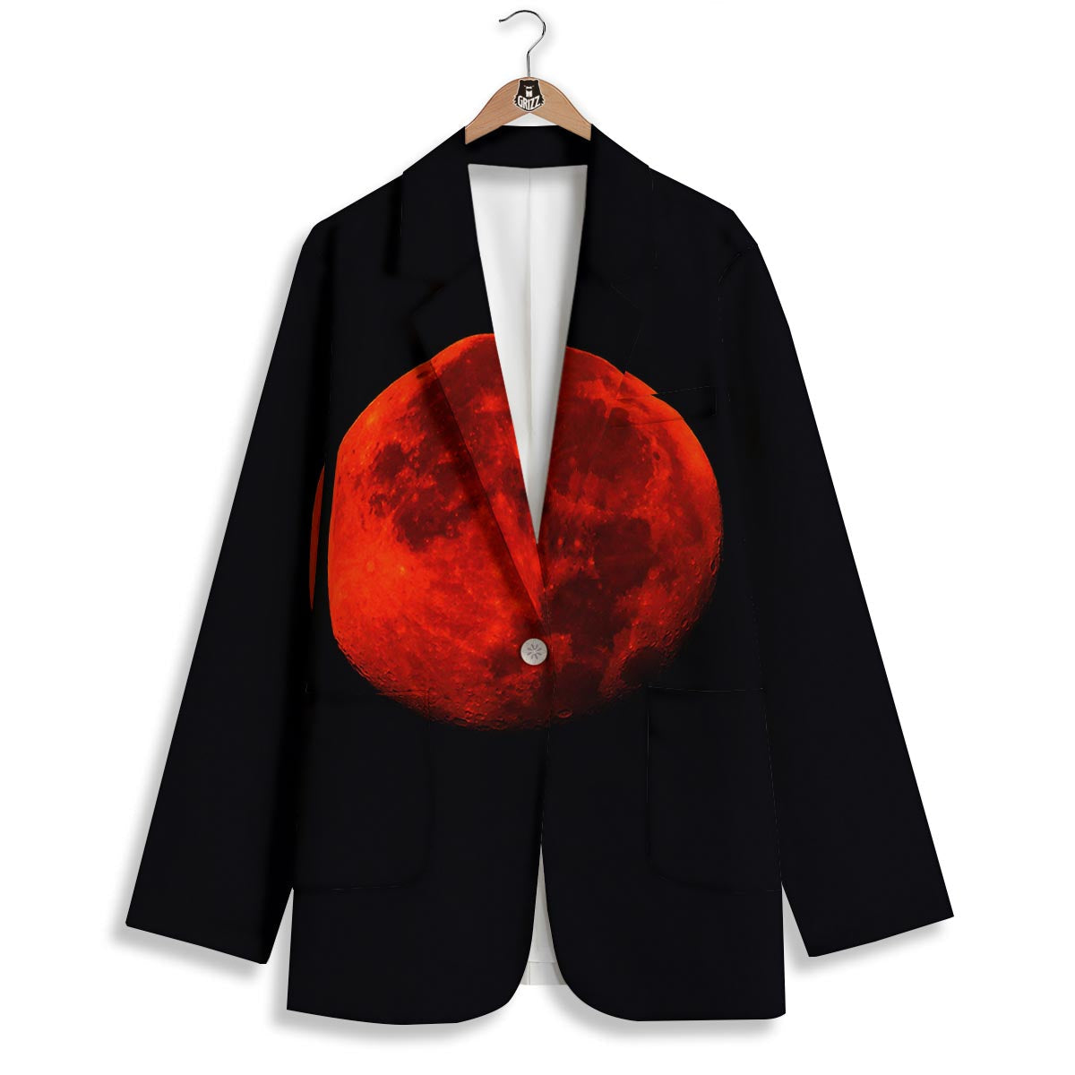 Lunar Eclipse Super Blood Moon Print Women's Blazer-grizzshop
