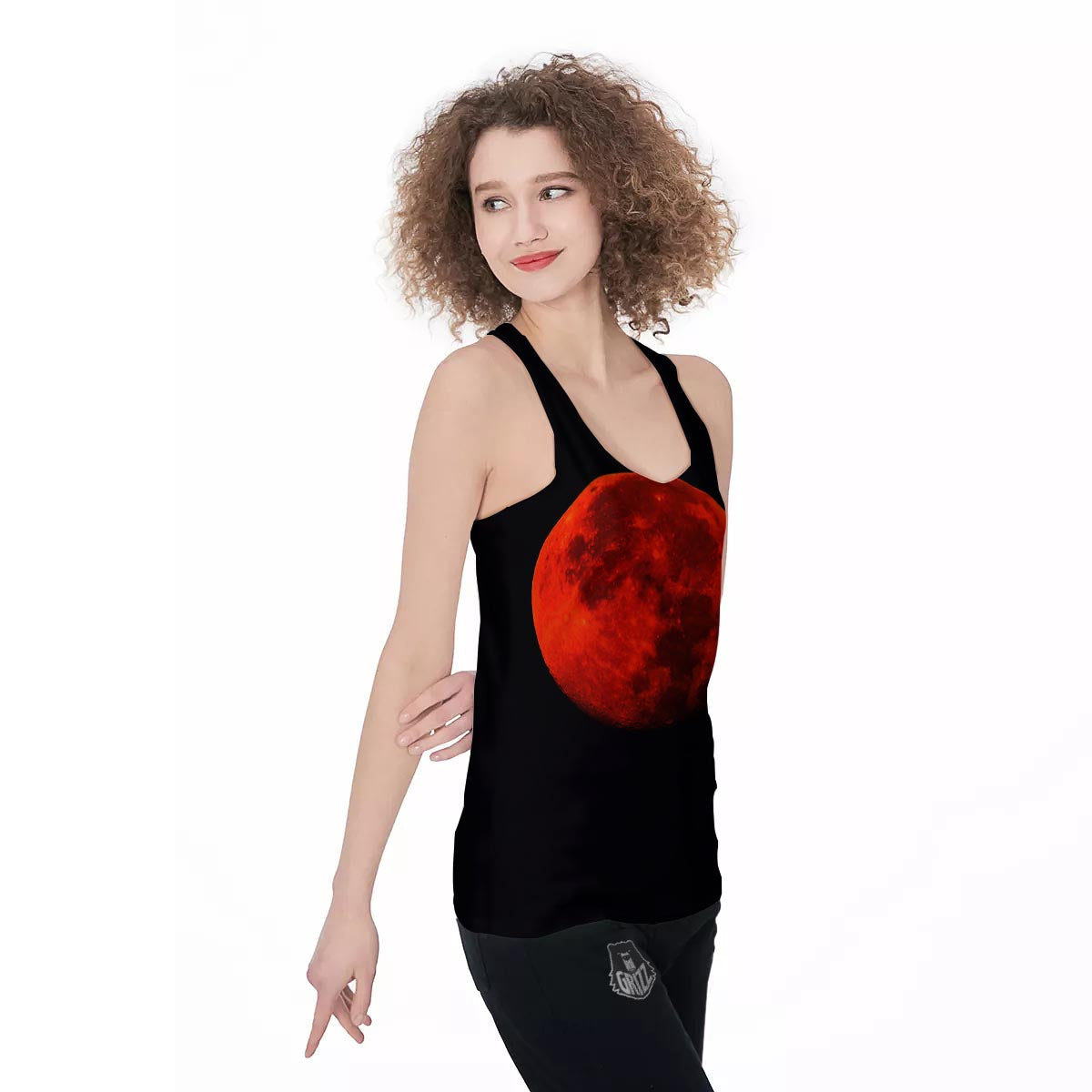 Lunar Eclipse Super Blood Moon Print Women's Racerback Tank Top-grizzshop