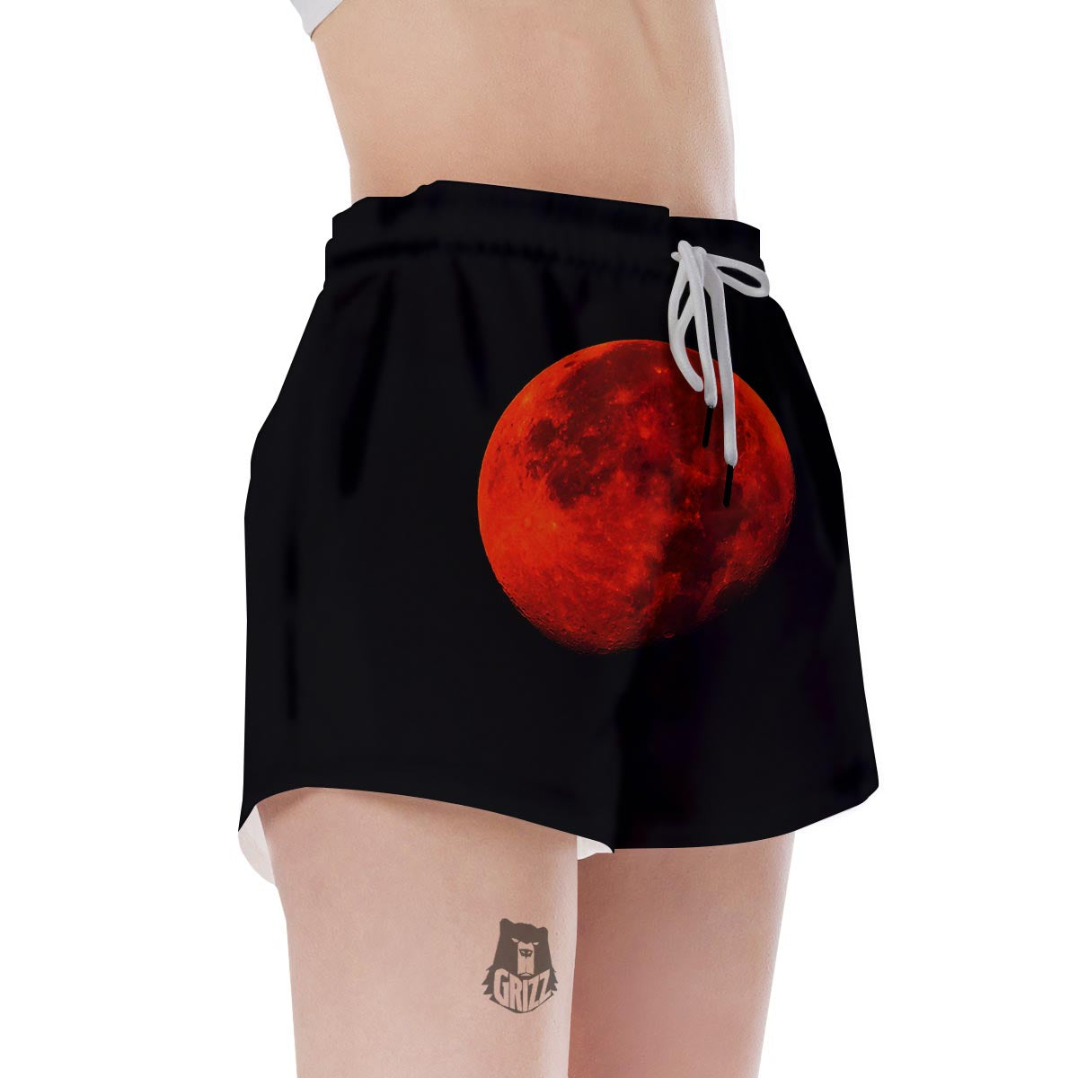 Lunar Eclipse Super Blood Moon Print Women's Shorts-grizzshop