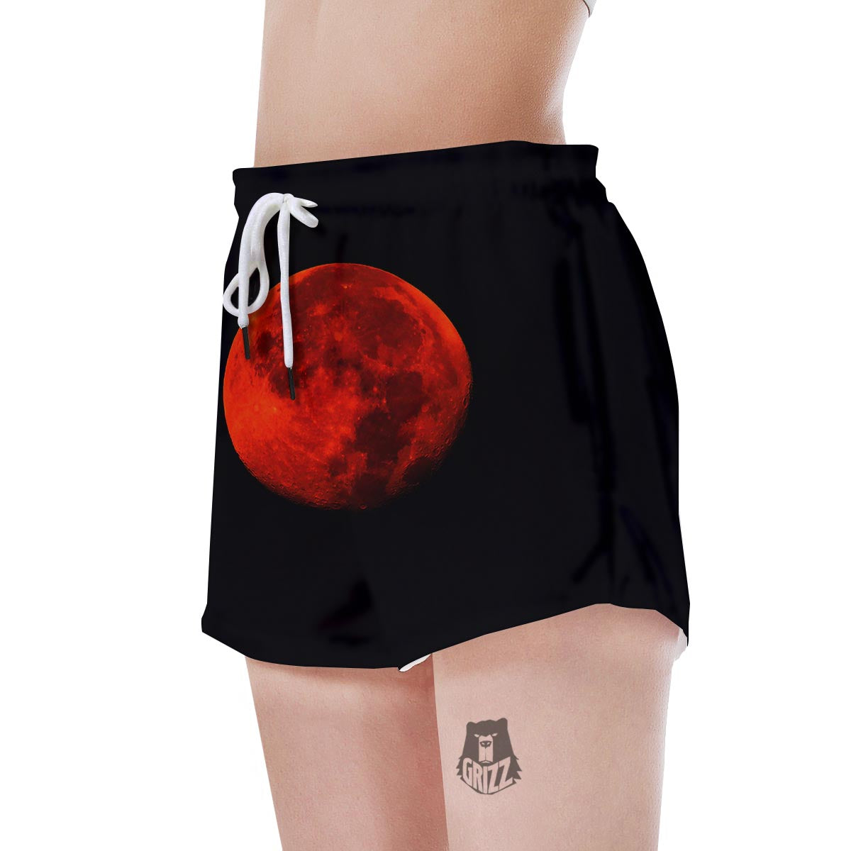 Lunar Eclipse Super Blood Moon Print Women's Shorts-grizzshop