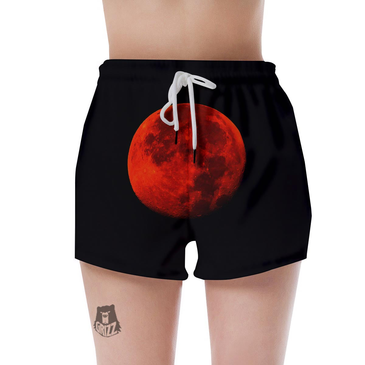 Lunar Eclipse Super Blood Moon Print Women's Shorts-grizzshop
