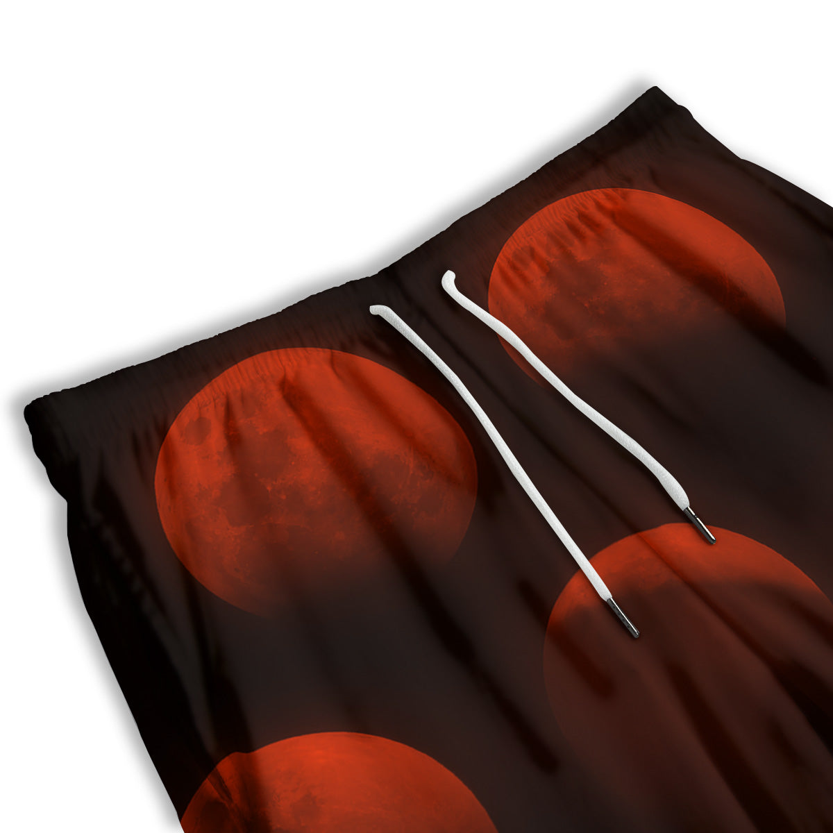 Lunar Phase Blood Moon Print Men's Athletic Shorts