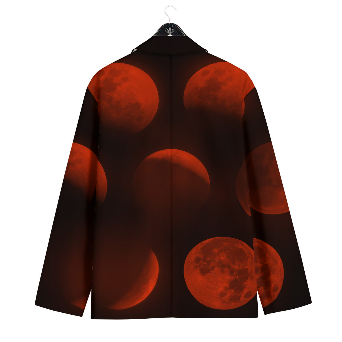 Lunar Phase Blood Moon Print Men's Sport Coat-grizzshop