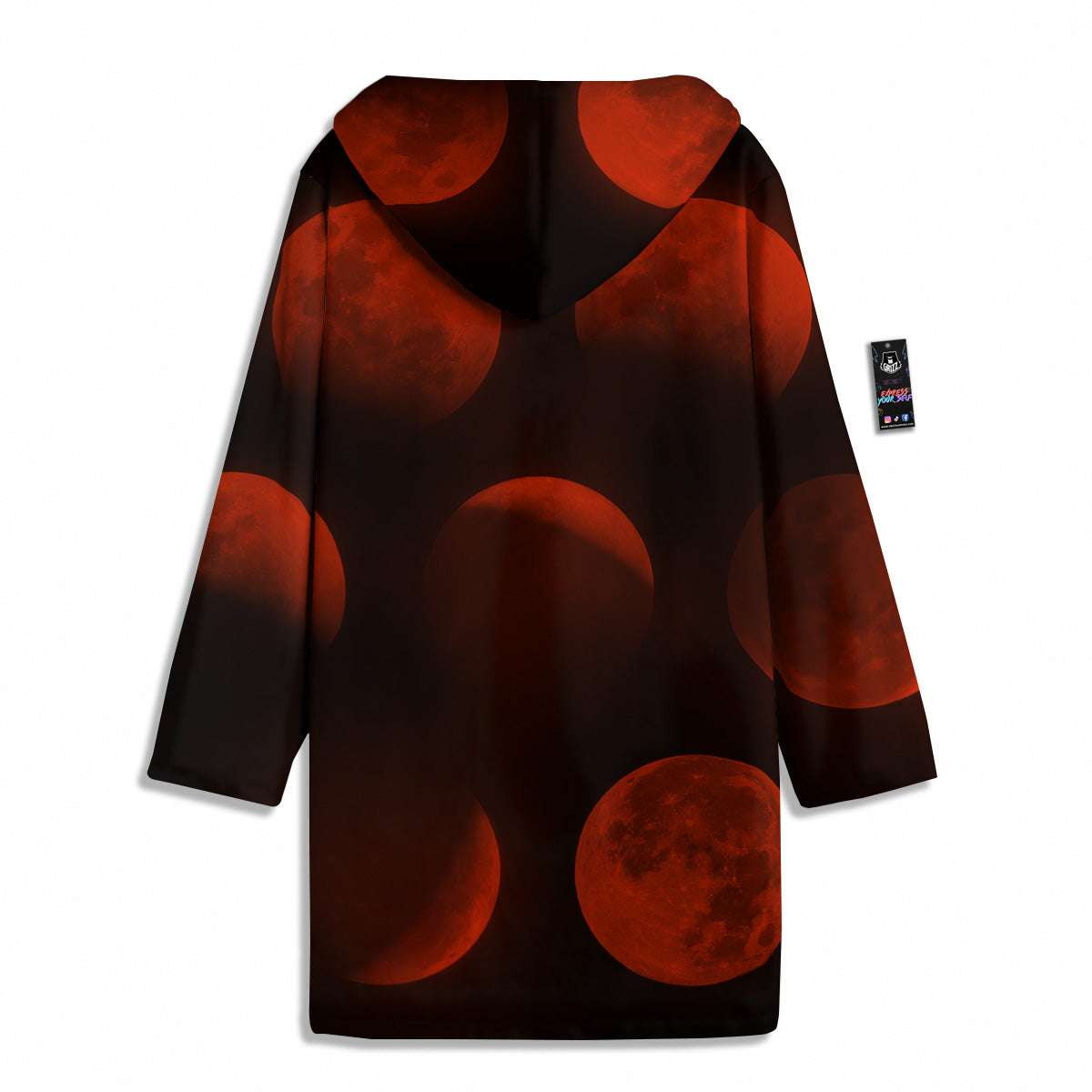 Lunar Phase Blood Moon Print Men's Windbreaker Jacket-grizzshop