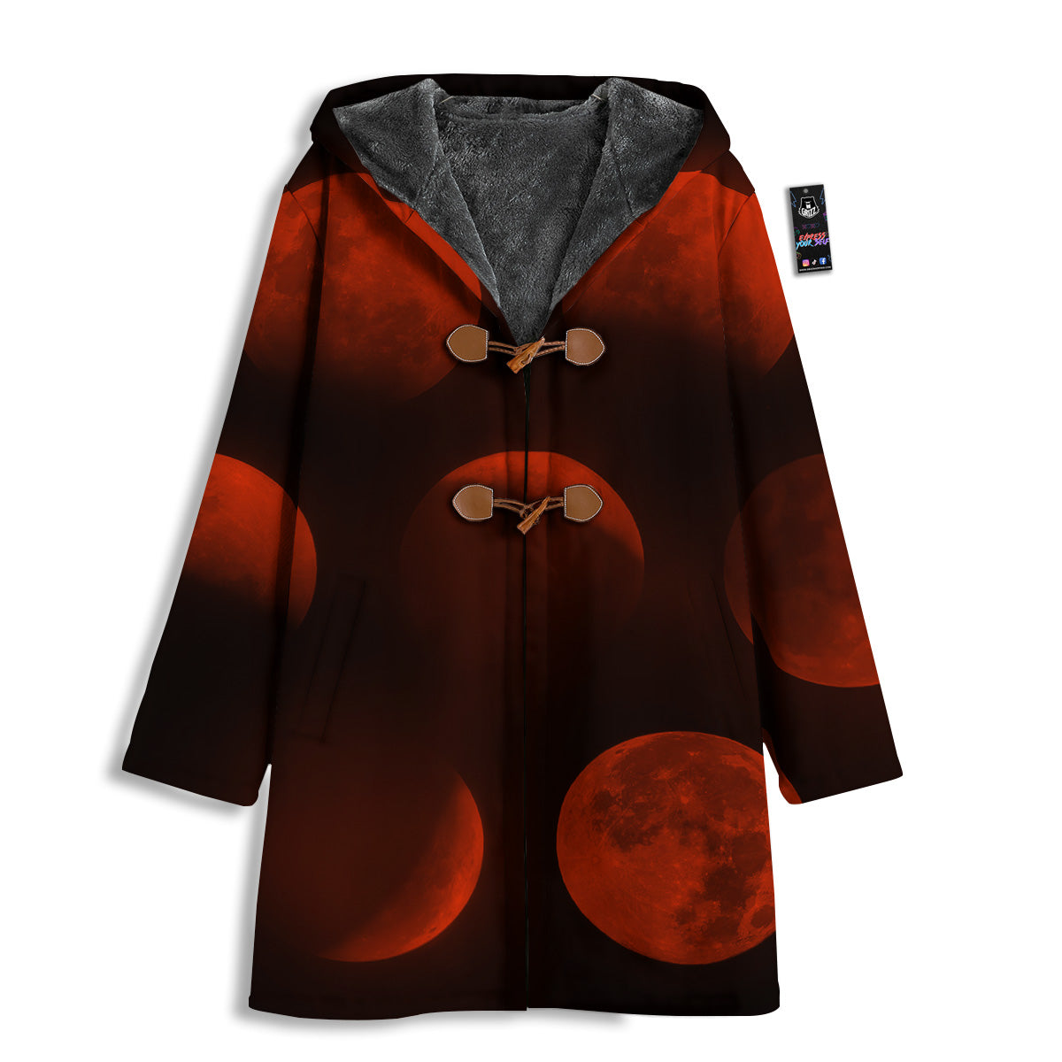 Lunar Phase Blood Moon Print Men's Windbreaker Jacket-grizzshop
