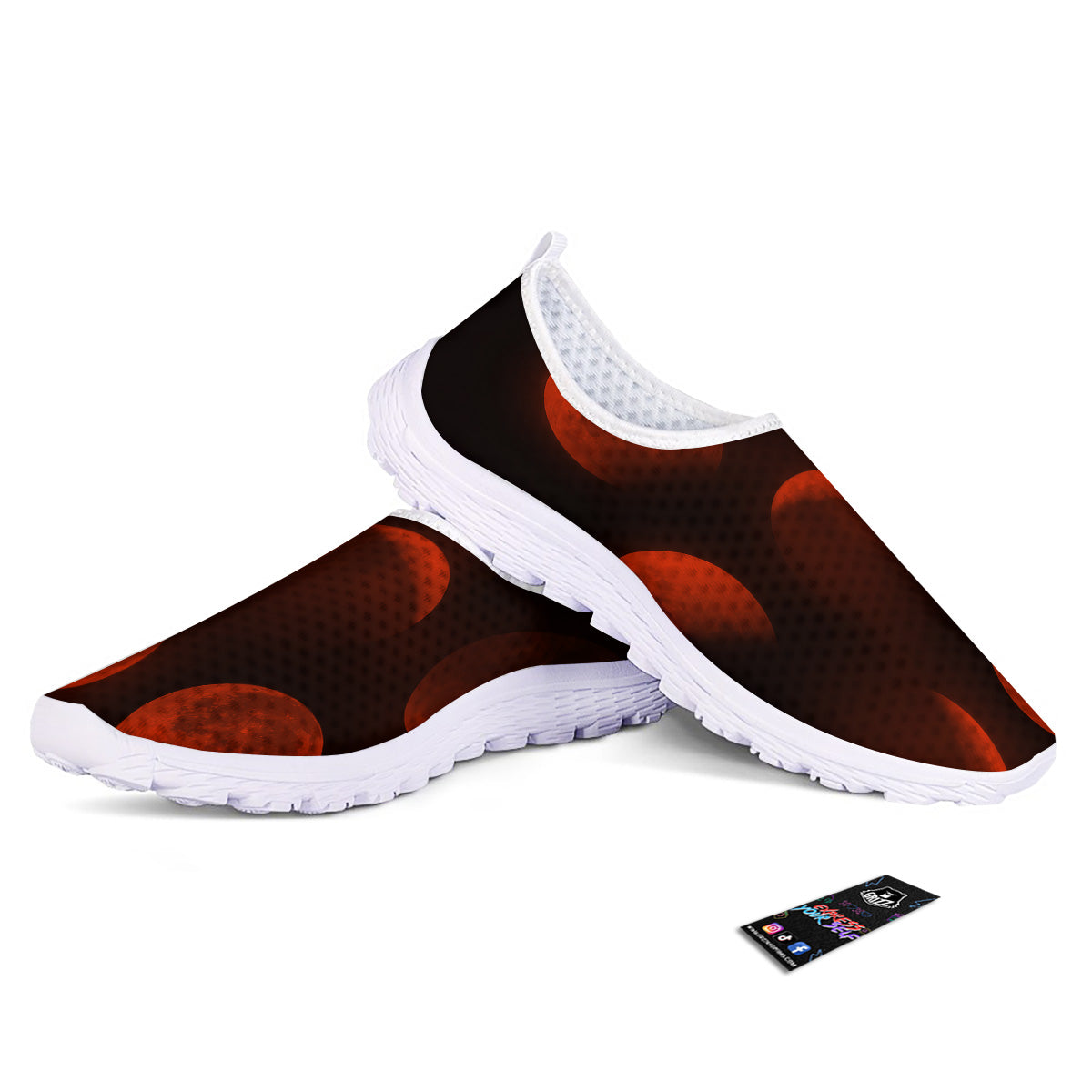 Lunar Phase Blood Moon Print Nurse Shoes-grizzshop