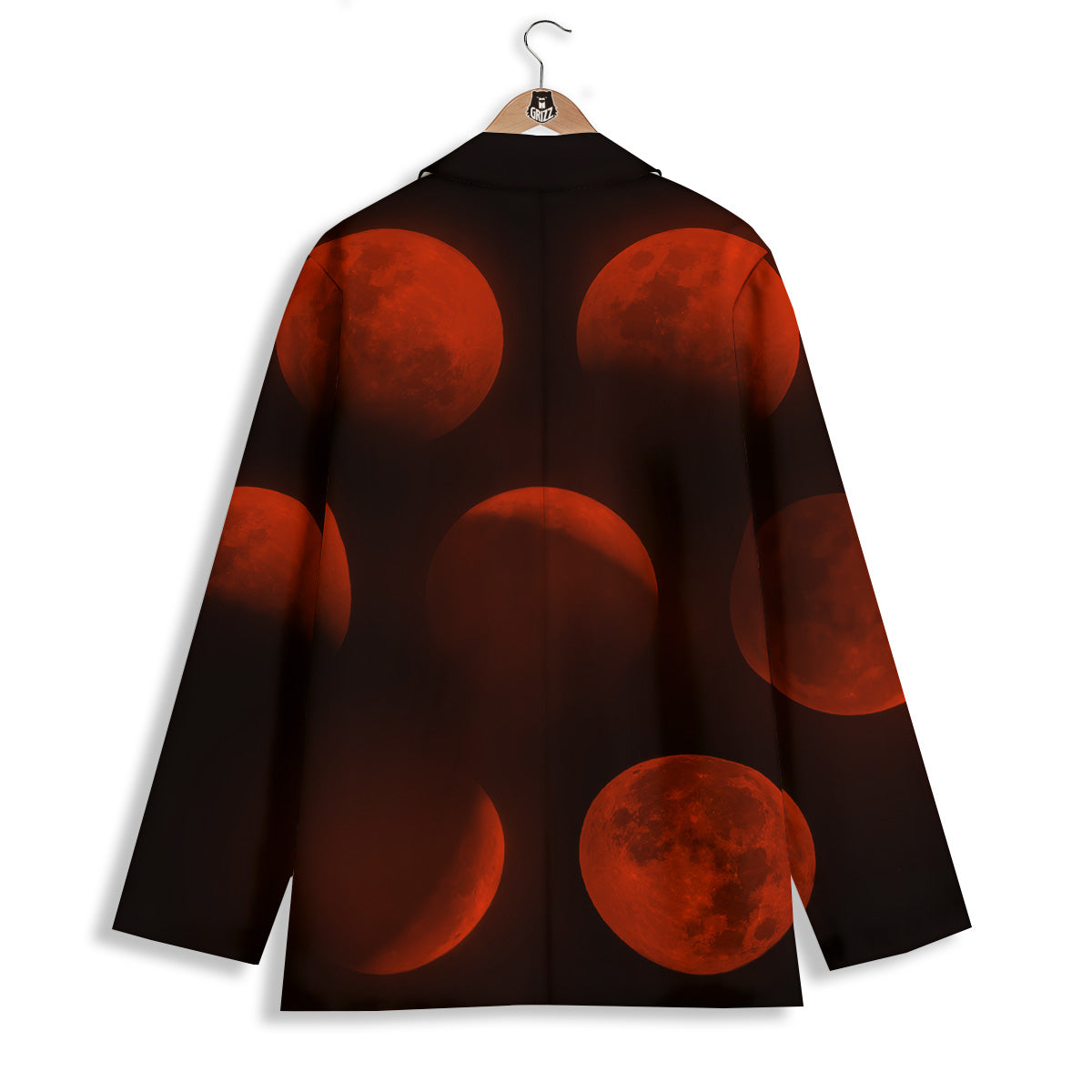 Lunar Phase Blood Moon Print Women's Blazer-grizzshop