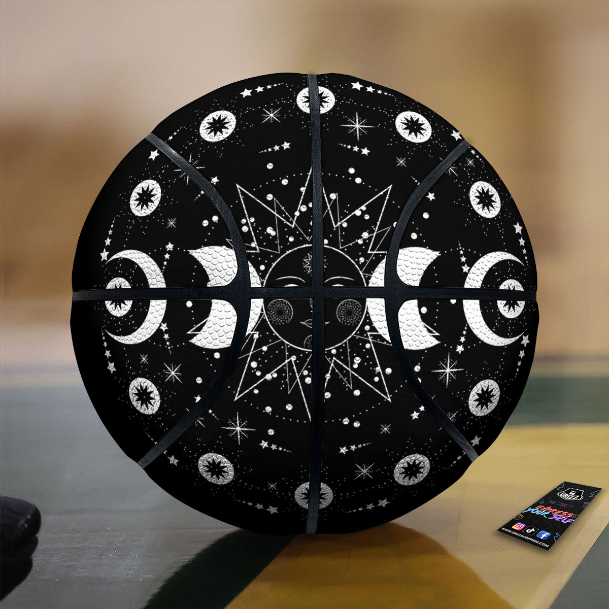 Om Sign Print Pattern Basketball