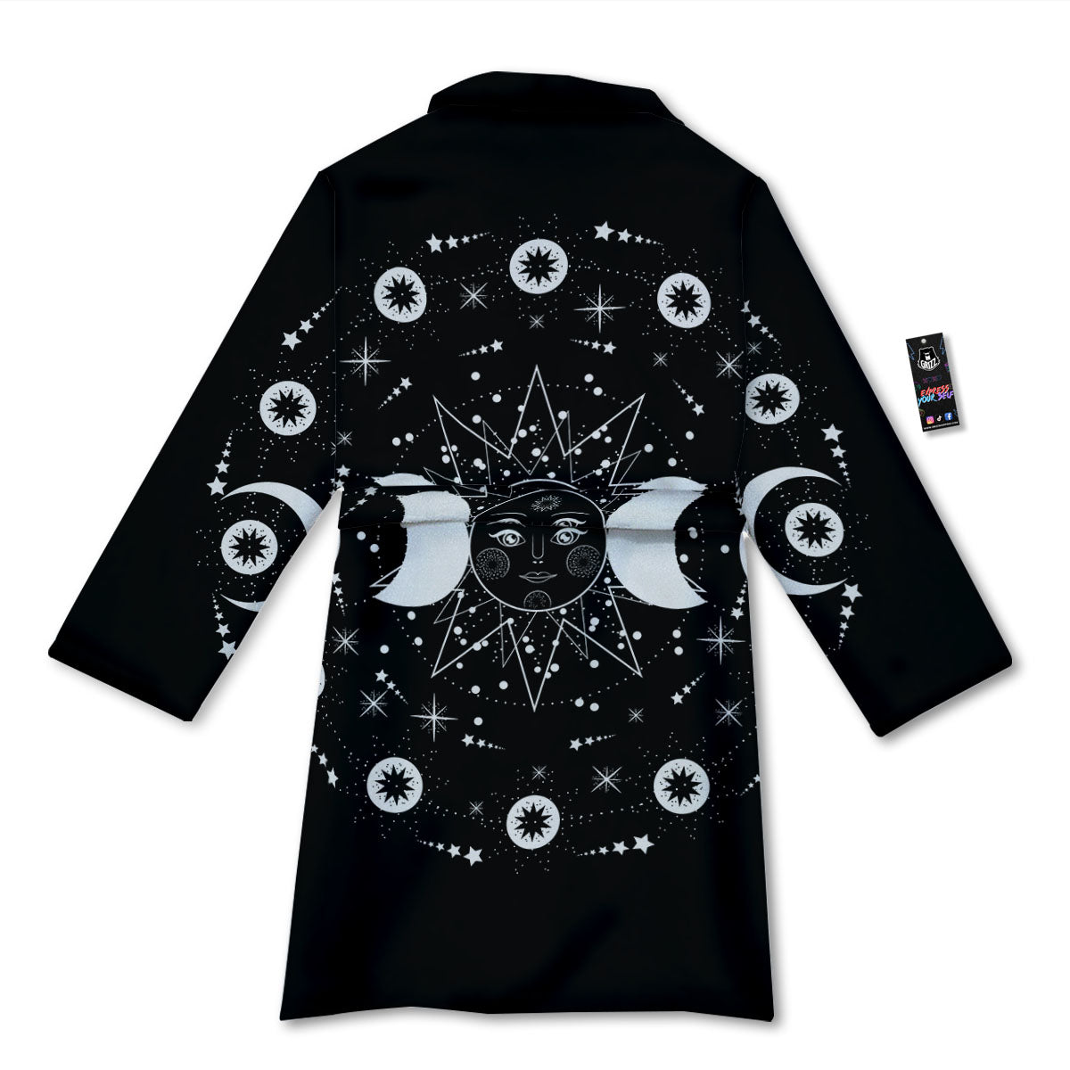 Lunar Phase Galaxy Print Bathrobe-grizzshop