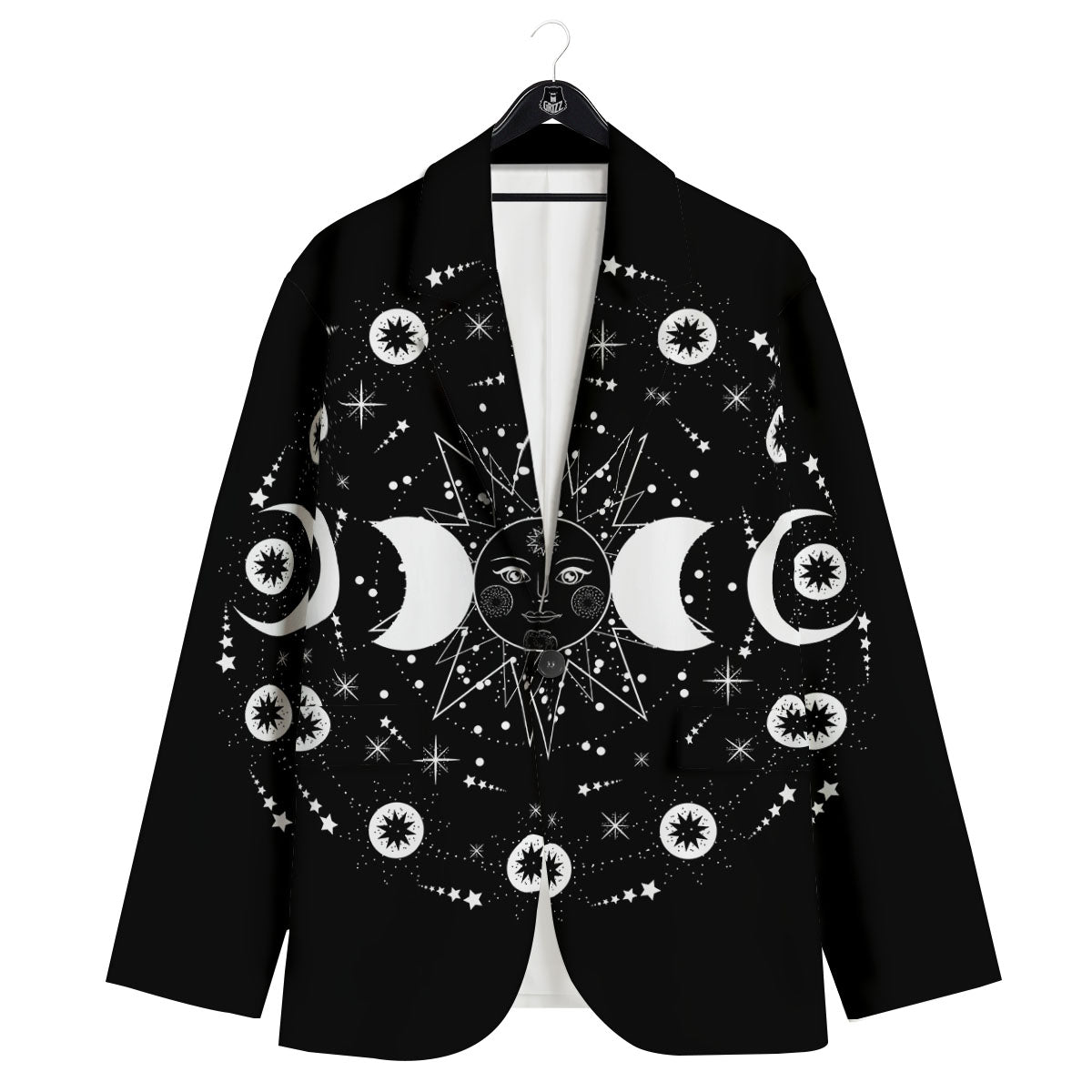 Lunar Phase Galaxy Print Men's Sport Coat-grizzshop