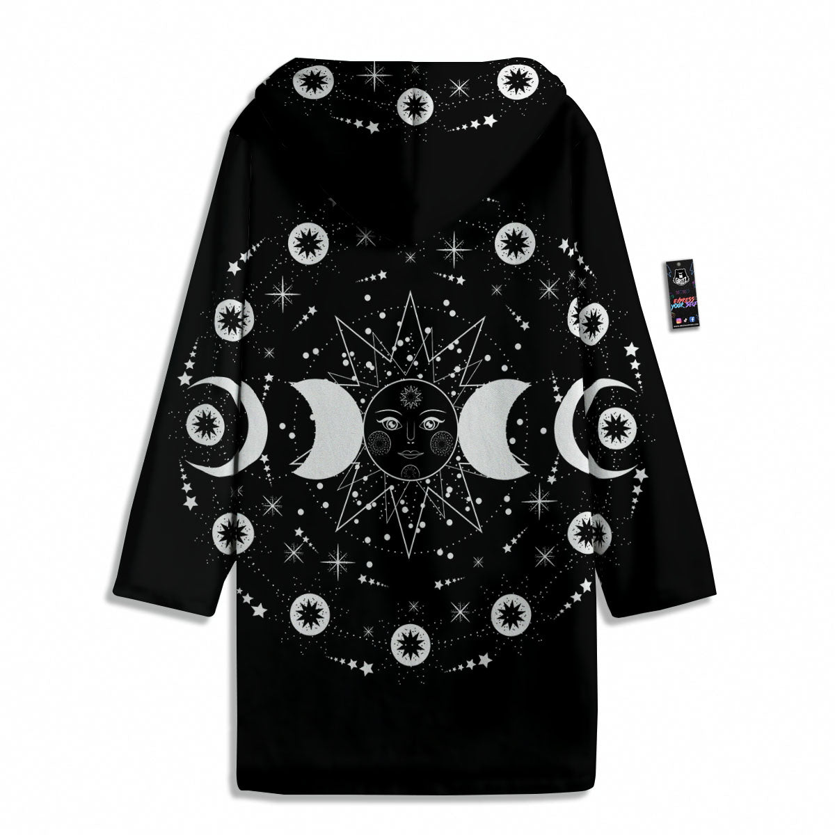 Lunar Phase Galaxy Print Men's Windbreaker Jacket-grizzshop