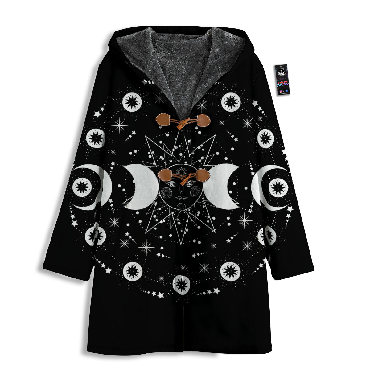 Lunar Phase Galaxy Print Men's Windbreaker Jacket-grizzshop