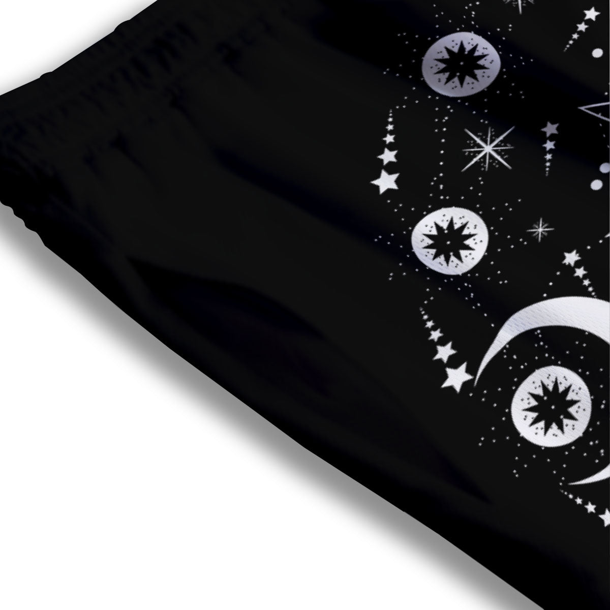Lunar Phase Galaxy Print Mesh Shorts