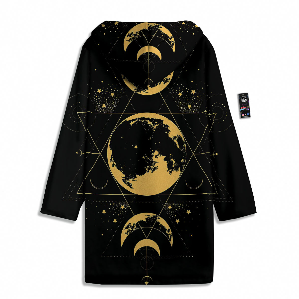 Lunar Phase Mystical Print Men's Windbreaker Jacket-grizzshop