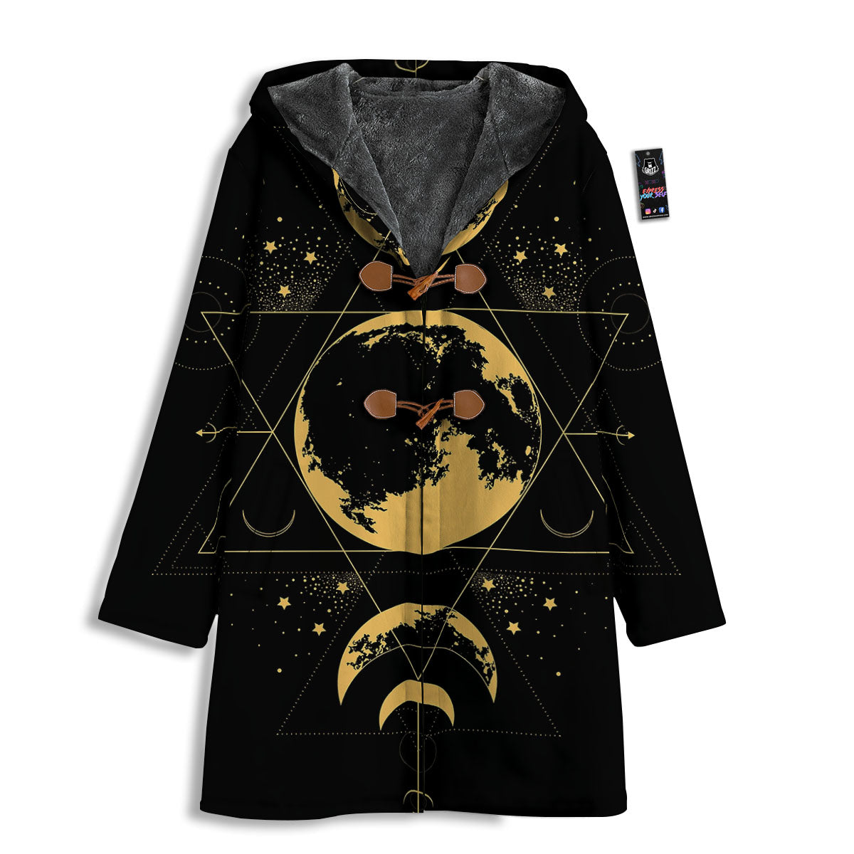Lunar Phase Mystical Print Men's Windbreaker Jacket-grizzshop